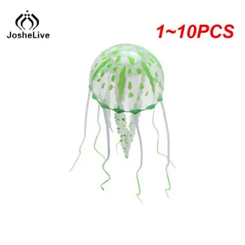 1 ~ 10ШТ Светещи силиконови изкуствени Медузи Изкуствени декорации за озеленяване на аквариума