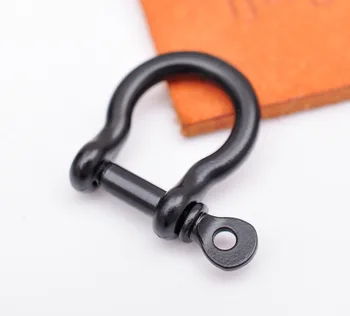 10 броя 9 мм Черен обтегач във формата на подкова U-образна лък тел, пръстен за портфейл, ключодържател, контур за колан, съединител за гривна