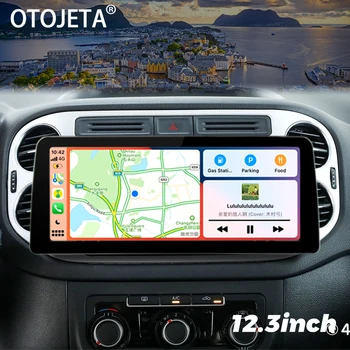 12,3-инчов Екран, Android 13Car Видео 2Din Стерео Радио За Volkswagen Tiguan 2006-2016 GPS Мултимедия Carplay Главното Устройство
