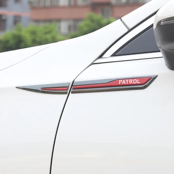 2 бр. Метални етикети на вратата на колата по линия на талията за Nissan Patrol Етикети на странично крило и Емблемата на Аксесоари за украса на купето