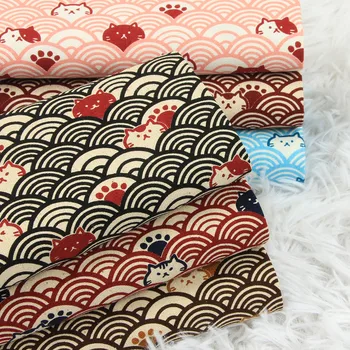 2023 Японското кимоно от 100% памучен плат с бронзов принтом дракон, чанта-чонсам, плат за антични шиене, текстилен материал 150 *100 см