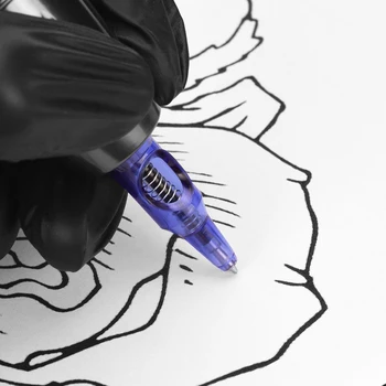 20PCS Универсална химикалка игла Пружини от неръждаема стомана 0,5 мм Патрон за татуировка-химикалки Двунаправленные Симетрични скоби