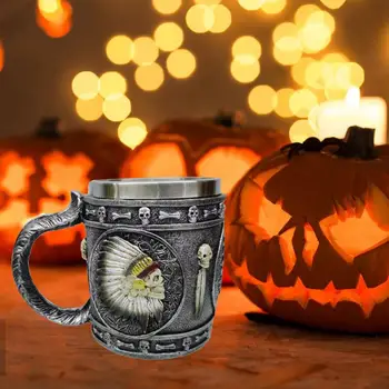 3D Чаша от черепа на Хелоуин, украса за трилър, Чаша с черепа, украса за Хелоуин, Смола, Скелет, Чаша-призрак, чашата за Кафе, подарък за Хелоуин
