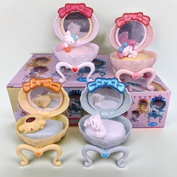 4 бр. Мини тоалетка Sanrio Hello Kitty My Melody, фигурки от анимационни филми и аниме, играчки за куклен театър, украса за работния плот, украса от крученых яйца