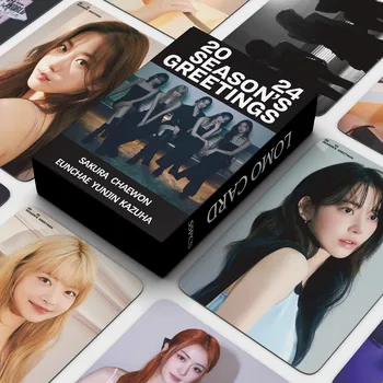 55 бр./компл. Kpop LE SSERAFIM Нов Албум SAKURA KIM CHAEWON Girls Lomo Cards Фотокарточки Фотокарточка За Събиране на Фенове Подарък