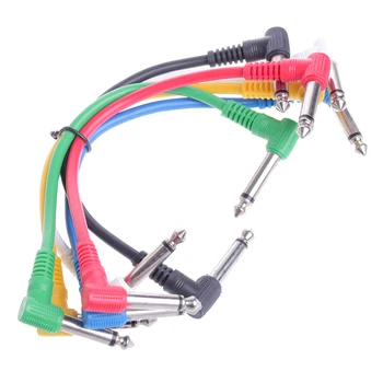 6 бр./компл. цветни ъглови штекерных кабели, кабели за ефект тънкия китара педали