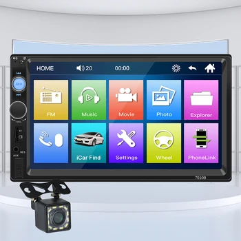 7-Инчов Авто Радио Mirrorlink Bluetooth съвместим Мултимедиен плеър За Определяне на местоположението на Автомобил MP5 плейър USB TF FM Преносима Автомобилна Стерео уредба