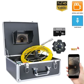7-инчовата камера за инспекция на тръби индустриални эндоскопом с резолюция HD 1080P с видеорегистратором / безжичен Wi-Fi