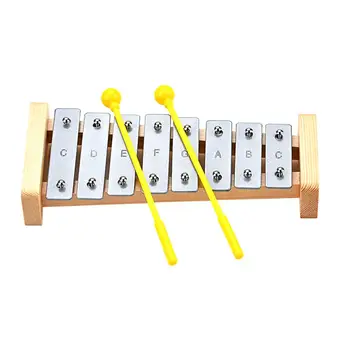 8-тонален дървен ксилофон, бебешки музикални играчки-пъзели, детски ударен музикален инструмент, модул за обучение подпори
