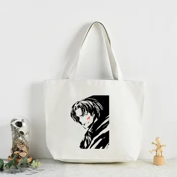 Attack on Титан Shingeki No Kyojin От японски аниме Allen Tote Bag, холщовые чанти, чанти за пазаруване, ежедневна чанта през рамо с принтом, сгъваема