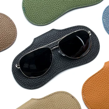 INS Мека Кожена Чанта За Очила С Шарени Личи, Художествена Лесна Чанта За Съхранение на Слънчеви Очила, Преносима Чанта За Съхранение на Лещи От Късогледство, За Мъже и Жени