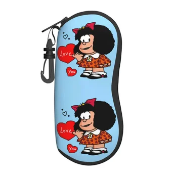 Mafalda Love You Shell Калъф за очила За жени и мъже, калъф за очила с анимационни герои Quino Комикси, калъф за слънчеви очила, калъф за слънчеви очила