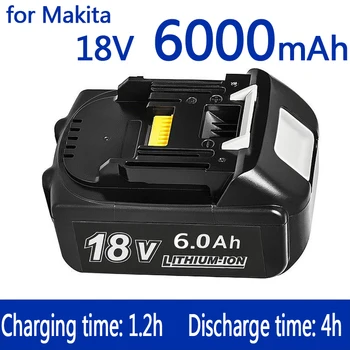 Makita 18V Батерия 6Ah 18650 Литиево-йонна Подмяна на BL1860B BL1860 BL1850 Акумулаторна Батерия За електрически инструменти DDF486 DF488