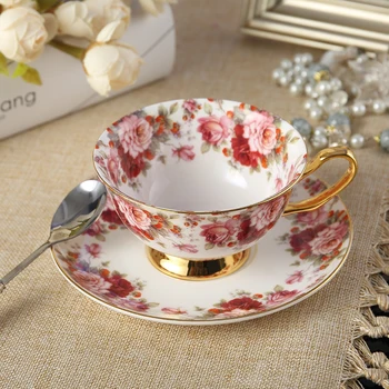 Royal класическа чаша черен чай от костен порцелан, британска чаша черен чай, луксозни керамични чаши за кафе, благородна чаена чаша и чинийка от костен порцелан