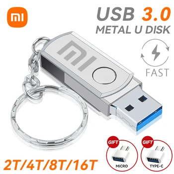 Xiaomi 2TB Memory Stick 16TB USB 3.0 на Спецификацията за USB Флаш-Диск 512GB Твърд Диск 2TB Метален Мини-Ключ-Диск за КОМПЮТЪР Автомобилна Музика