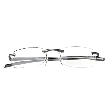 Алуминиеви Очила за четене без метални рамки за очила, Лещи от смола, за пресбиопических точки + 1.0 ~ + 3.5 на Едро