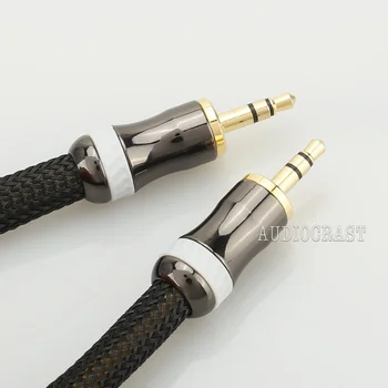 Аудио кабел VDH висок клас, кабел за запис от 3,5 мм до 3,5 мм, американската позлатен щепсел