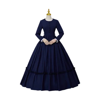 Викторианска рокля на 1860-те години, роклята на Гражданската война, Средновековна бална рокля, старинни костюми, траурное рокля исторически период от епохата на Възраждането