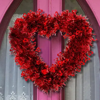 вратата Венец във формата на сърца от 30 см, Креативен Стенен Венец във формата на сърце, Декоративна Венец за домашни любимци във формата на сърце, Подарък за Свети Валентин