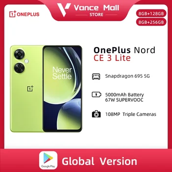 Глобалната версия на смартфона OnePlus Nord CE 3 Lite 5G Snapdragon 695 6,72 инча 120 Hz 5000 ма 67 W SUPERVOOC 108 Mp Основна камера, NFC