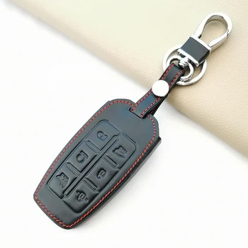 Гореща Разпродажба на 100% Кожен Калъф За Ключове на Кола Auto Key Fob Cover Bag Shell за Hyundai Genesis G70 G80 G90 EQ900 GV80 GV70 GV60 6 Бутони