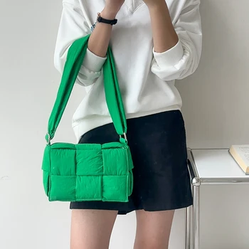 Дамска чанта за през рамото от фугу, тъкани торби с найлон подплата, дизайнерска чанта-месинджър през рамо, стилни naka чанта, дамска чанта