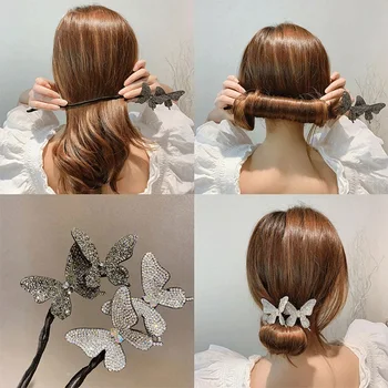 Дамски гумени ленти за коса с пеперуди за корейски момичета, превръзка на главата, китка, притежател на cauda equina, аксесоари за коса, прическа