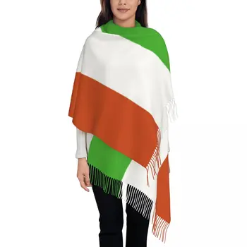Дамски шал с пискюли и флага на Нигер, моден шал