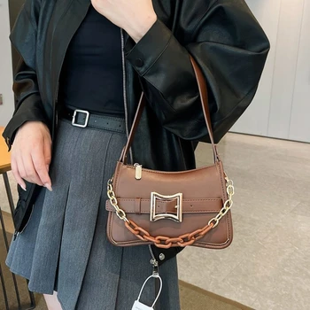 Ежедневна чанта през рамо верига, дамски модерна чанта през рамо, багаж, ежедневна чанта от мека изкуствена кожа, дамски чанта през рамо Stitch