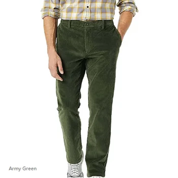 Есенно-зимни нови вельветовые плътни панталони 2023, разноцветни мъжки ежедневни панталони с прав штанинами