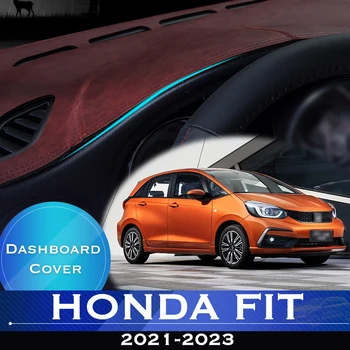 За Honda Fit (Jazz 2021-2023 Таблото на автомобила Избягвайте осветление на арматурното платформа, корица на маса, кожена противоскользящий подложка за арматурното табло, килим