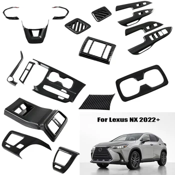 За Lexus NX 2022 2023 ABS Интериор от въглеродни влакна, Централна конзола Скоростна кутия подлакътник Панел на вентилационни отвори Кутията с тапицерия стикери