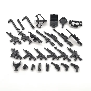 Заключващо оръжие Modern Warfare PUBG Gun WW2 резервни Части за военни оръжия MOC Soldier Модел Playmobil Градивен елемент Brick Детски играчки