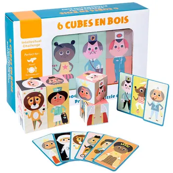 Играчка-пъзел с героите, за деца, начинаещи комбинация от цветове с големи частици, дървени играчки, тренирующая логическо мислене, забавни играчки