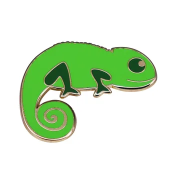 Иконата зелени гущери-Хамелеон с анимационни емайл, иконата на зелената влечуги с участието на Дивата природа.