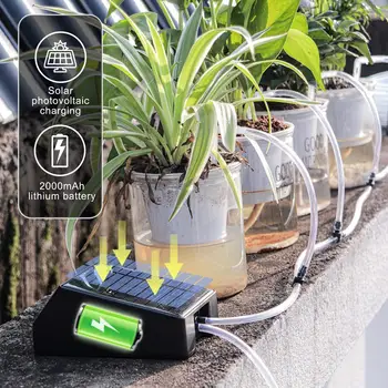 Интелигентно устройство за автоматично поливане на слънчевата енергия за тераси, система таймер за зелен дом, устройство за капково напояване на градината, E9q0