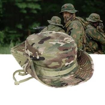 Камуфляжная шапка Boonie, тактически широкополые шапки армията на САЩ, Военна мультикамерная панама, Лятна шапка, Ловни, туристически, улични камуфляжные слънчеви шапки, мъжки