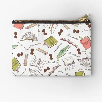 Книги на Джейн Остин, чанти с цип, малко козметика, женски мъжки ключове, бельо, портфейл, колан, чиста опаковка, джоб за пари