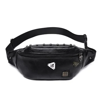 Колан през рамо Ежедневни Мъжки дизайнерска чанта Mihaivina, дамски чанти, луксозен, кожен калъф, поясная спойка с черепа за чанти
