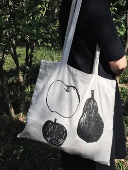 Корейски нишевый Instagram със същия натюрмортом с плодов принтом, чанта за през едното рамо, тънка е на тъканта, чанта, чрез едно рамо