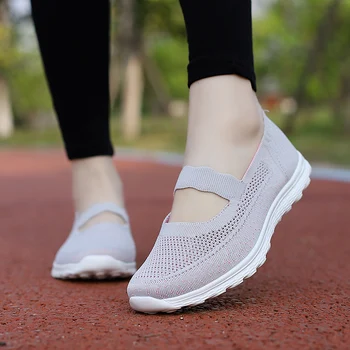 Лятна лека дишаща ежедневни обувки, дамски градинска спортни обувки с еластична лента за майките, жените нескользящая удобни обувки за разходка