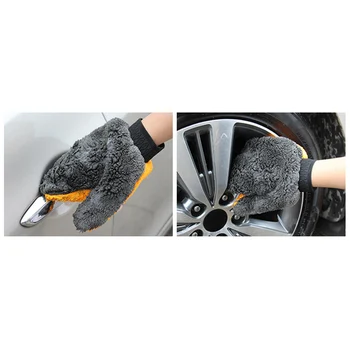 Мека рукавица за измиване на автомобила от микрофибър, плюшен чистящая ръкавица, четка за миене на варежек, плюшени автомобилни аксесоари, четка за измиване на автомобила