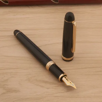 Метална Писалка JINHAO X350, черна Писалка за калиграфия, Златно перо EF F, Канцеларски материали, за бизнес, Учебни материали, химикалки за писане