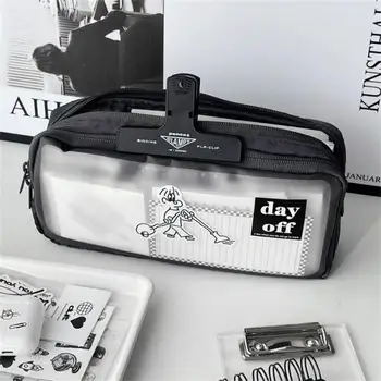 Многофункционална канцелярская чанта Simple Ins Wind, черна матова чанта за писалки и многопластова чанта за съхранение с голям капацитет, студентски чанта за моливи