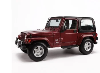 Модел на автомобила Maisto в мащаб 1:18, имитация на Jeep Wrangler Sahara, Монолитен под налягане, Вино-червено модел на превозното средство, са подбрани играчка за подарък