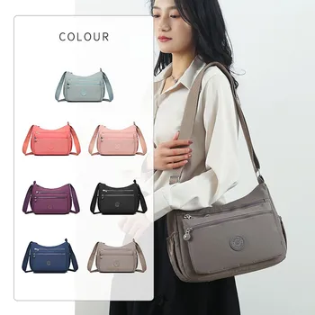 Модерна нова дамска чанта през рамо, многослойни дизайнерски чанти през рамо за момичета, чанти-незабавни посланици голям капацитет, водоустойчив пътни чанти