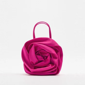 Модна коприна чанта през рамо, Розови луксозни чанти, цветни дизайнерски чанти, дамски модни марки, чанта през рамо за жени 2023, Клатч