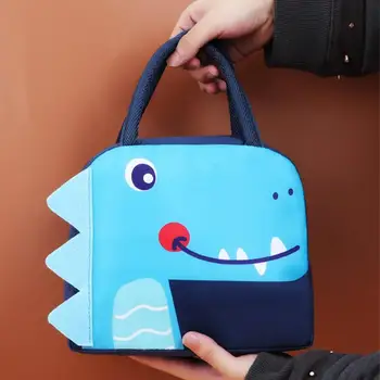 Мультяшная чанта с удобна дръжка, Мультяшная сладка и забавна детска чанта, изолирано чанта, гладка светкавица, многоцветен детска чанта за обяд, здрава