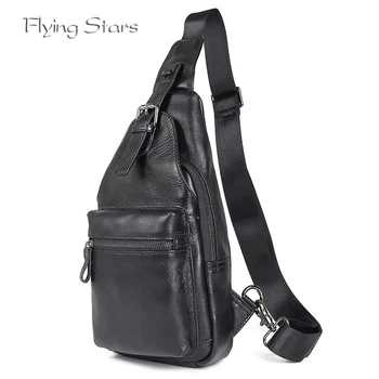 Мъжки нагрудная чанта от естествена кожа, ежедневни диагонално чанта през едно рамо, тактическа пътна чанта, класически Ретро велосипеди в чантата си за телефон