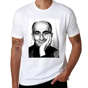 Нов черно-бял портрет (линогравюра) Тениска Луи дьо Фюнаса, тениски, мъжки тениски за мъже